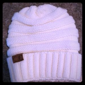 C.C. cream colored beanie